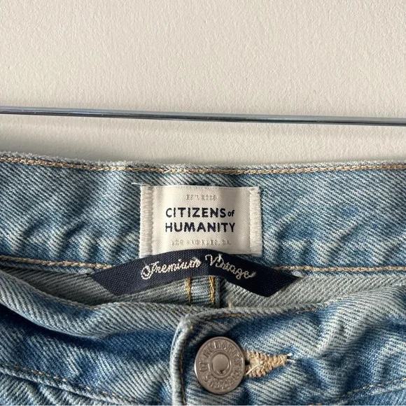 Citizens of Humanity Ayla Baggy Cuffed Crop Jeans Skylight Blue Size 30 - Picture 4 of 10